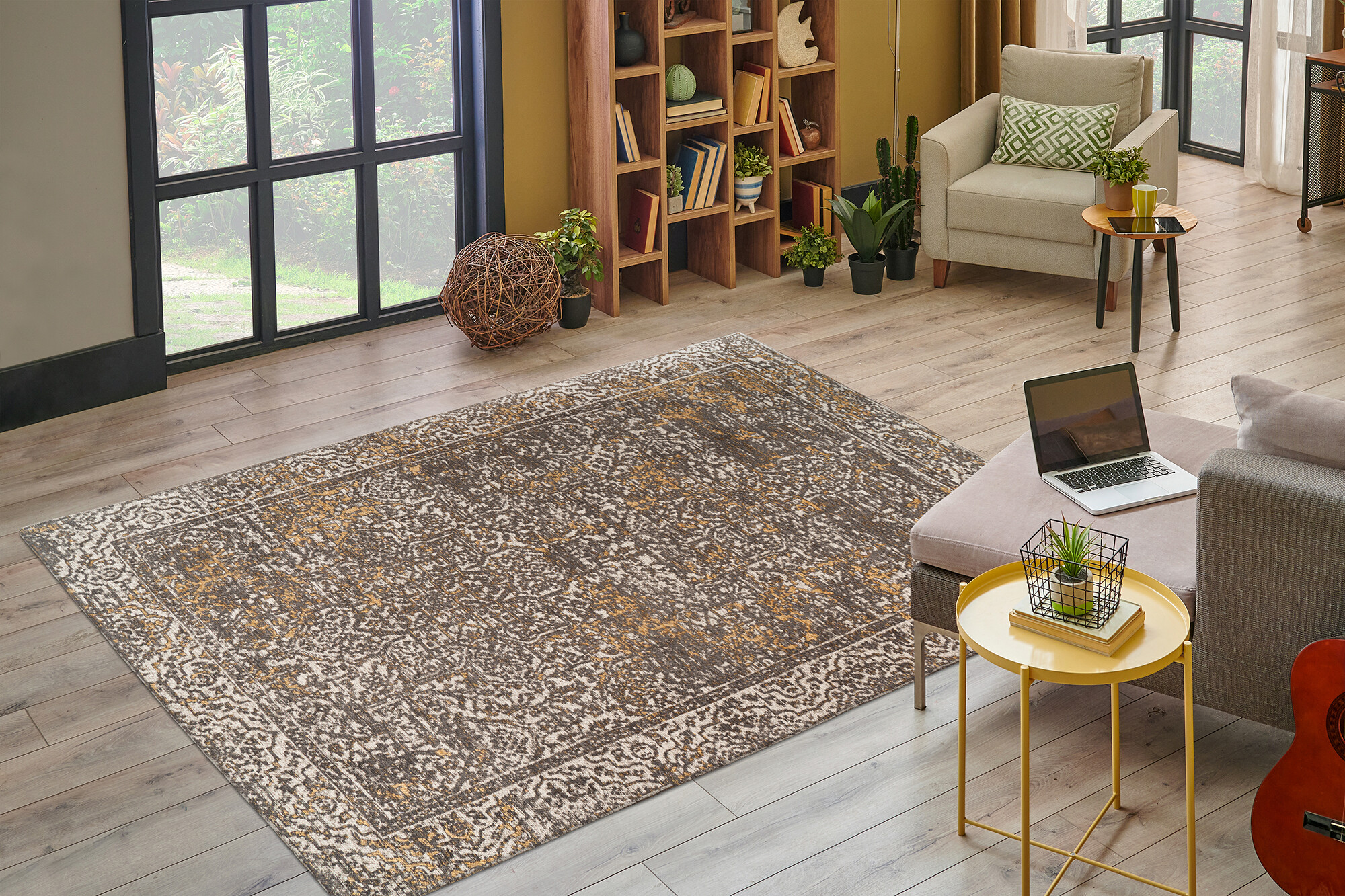Kayoom Flachflorteppich Davis 225 beige B/H/L: ca. 160x1,2x230 cm