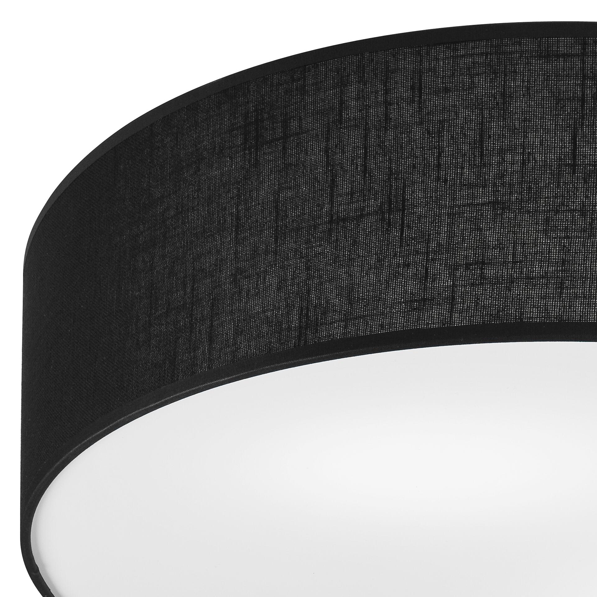 Lamkur Deckenleuchte VIVIAN 48536 schwarz PVC Textil Kunststoff H/L: ca. 13x45 cm E27 2 Brennstellen