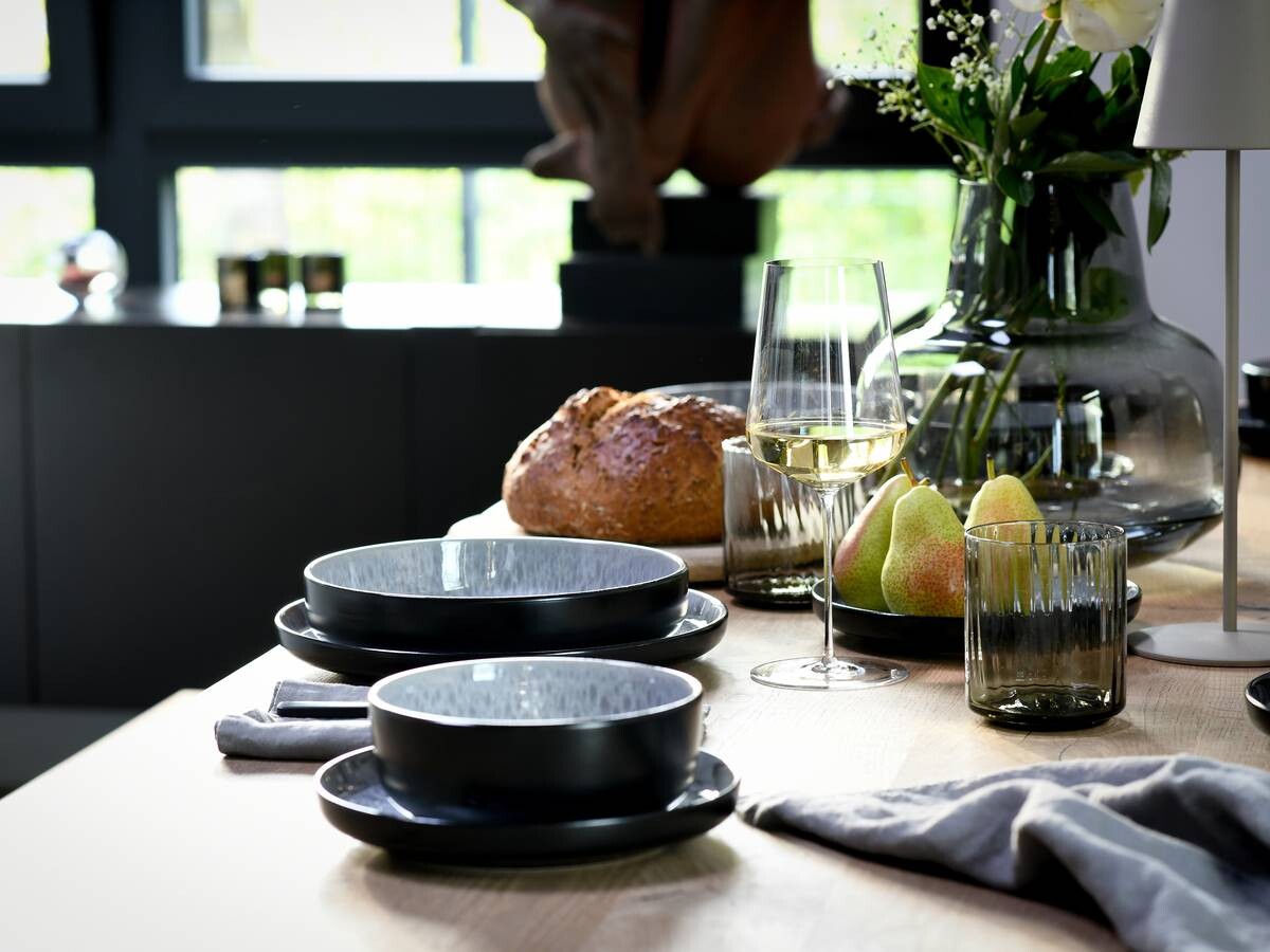 CreaTable Kombiservice Nordic Fjord grau Steinzeug 10 tlg.