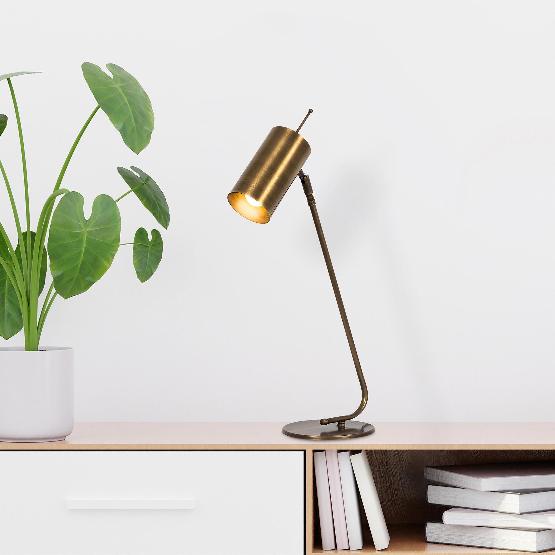 Opviq Tischleuchte Metall B/H/L: ca. 26x55x8 cm E27 1 Brennstellen