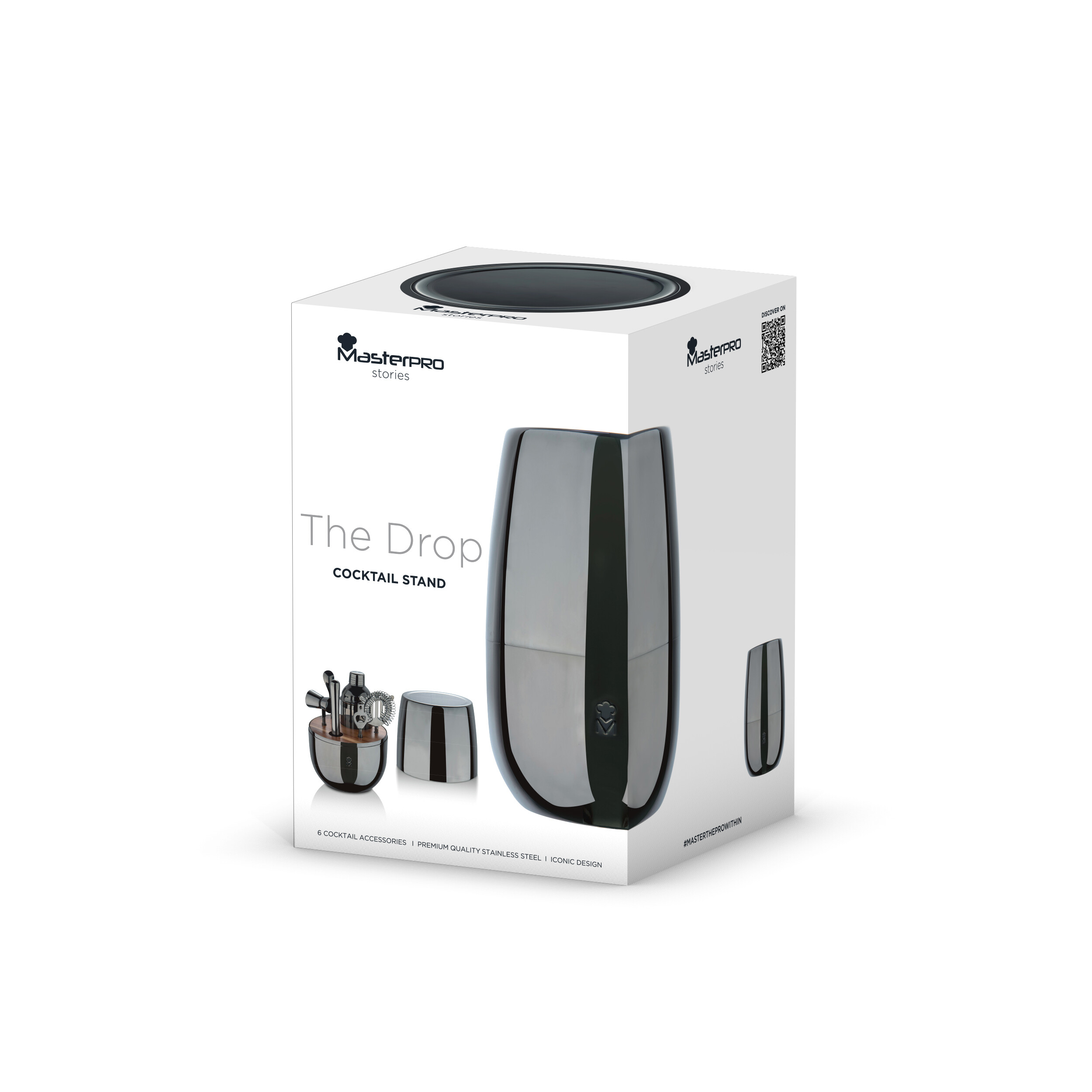 MASTERPRO Cocktail-Set THE DROP schwarz Edelstahl