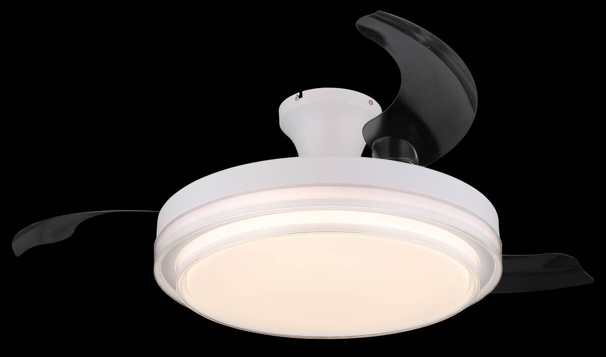 GLOBO LED-Deckenventilator weiß Opal klar H/D: ca. 27,5x106,6 cm max. 40 W