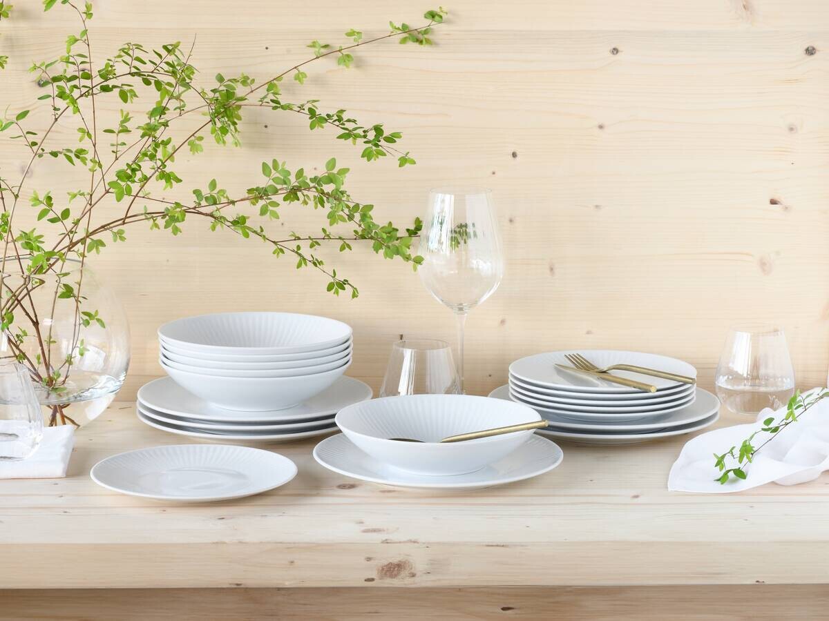 CreaTable Teller-Set Valencia weiß Porzellan