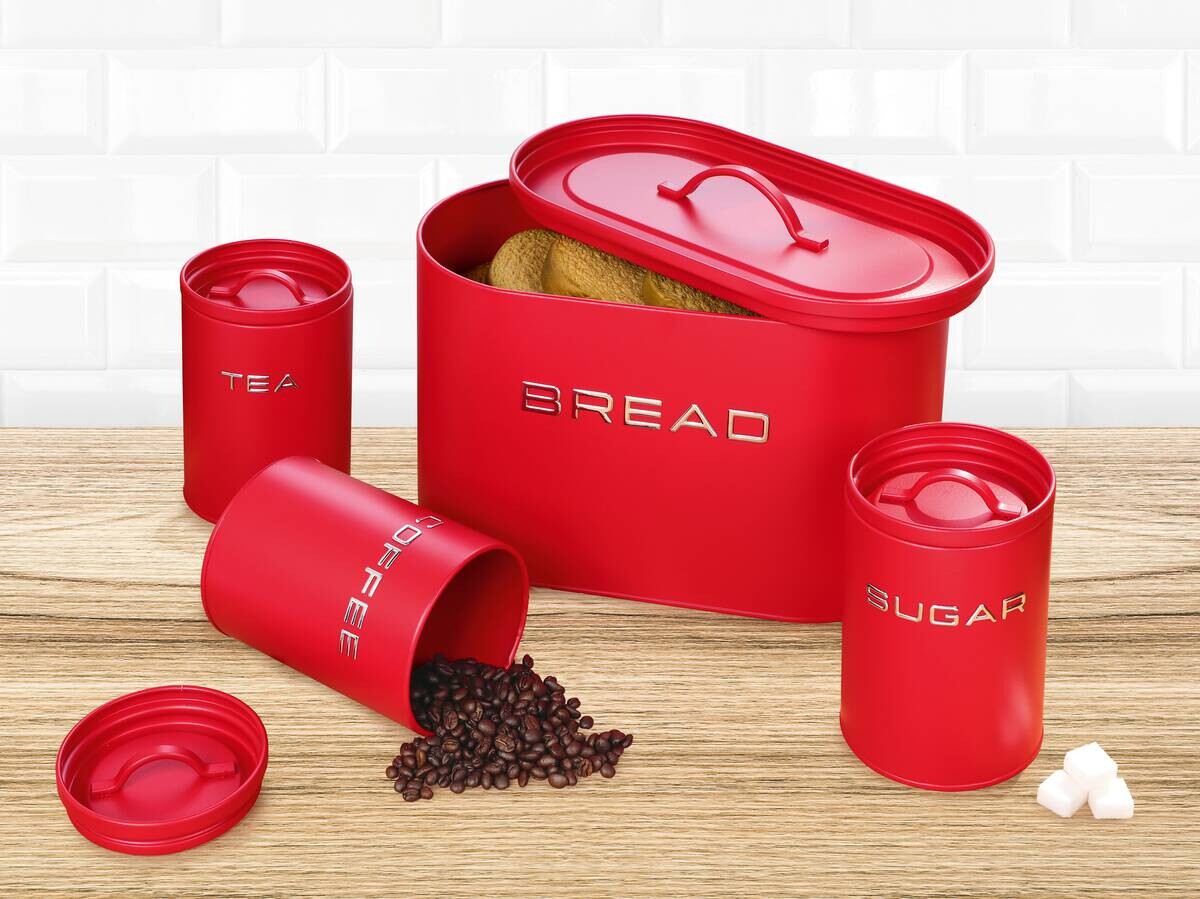 GOURMETmaxx Vorratsdosenset rot B/H/L: ca. 18x23x34 cm