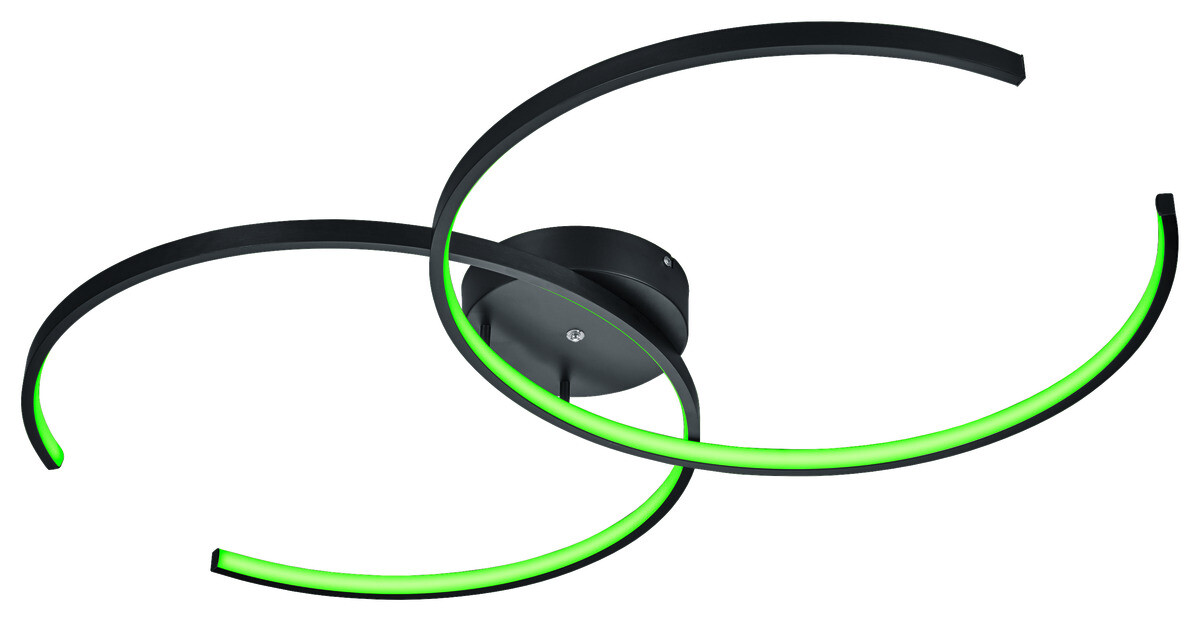 TRIO Deckenleuchte Citizen schwarz Metall B/H/T: ca. 94x8x55 cm 2 Brennstellen