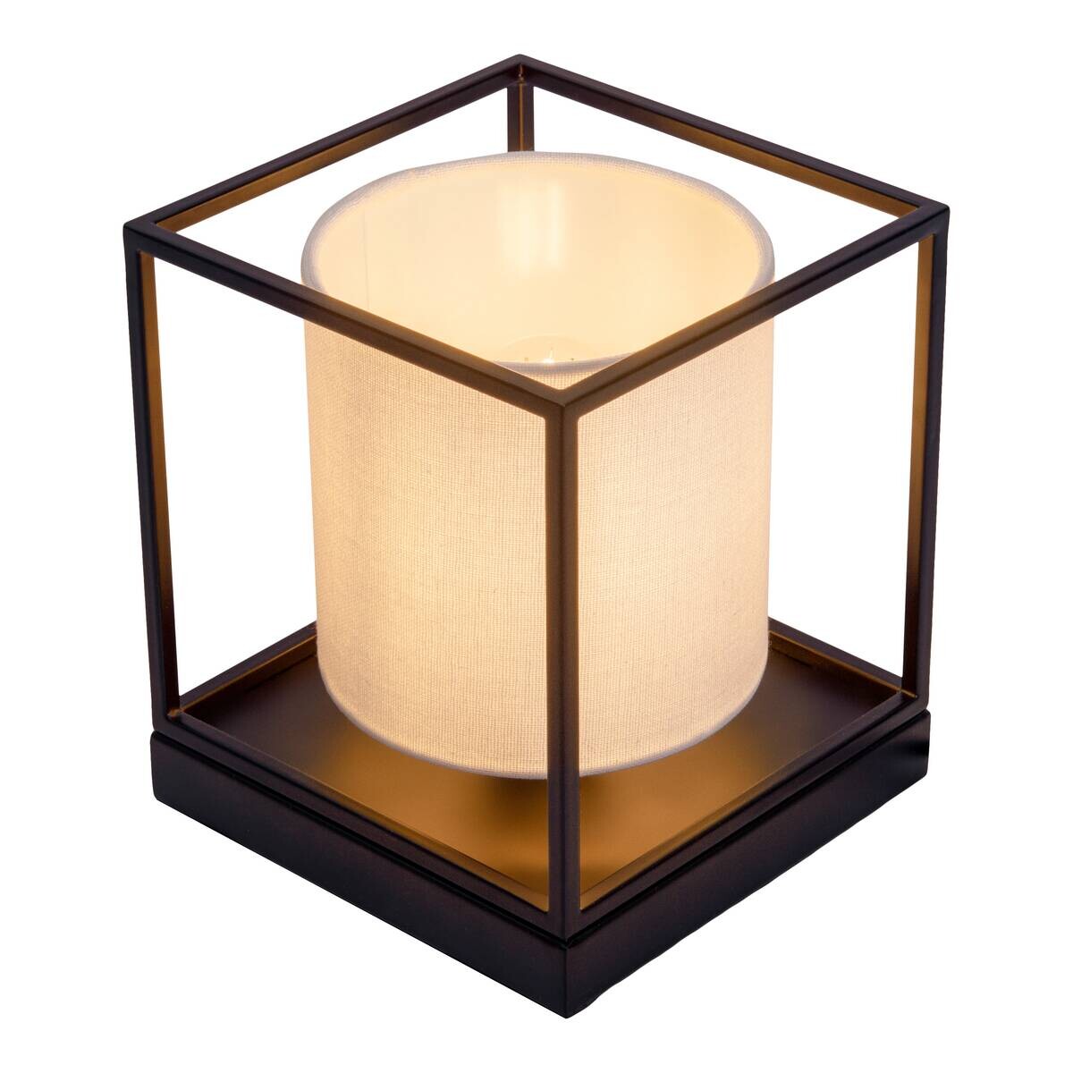 Näve Leuchten Tischleuchte 3190523 weiß Metall Textil B/H/T: ca. 15x17x15 cm E14 1 Brennstellen