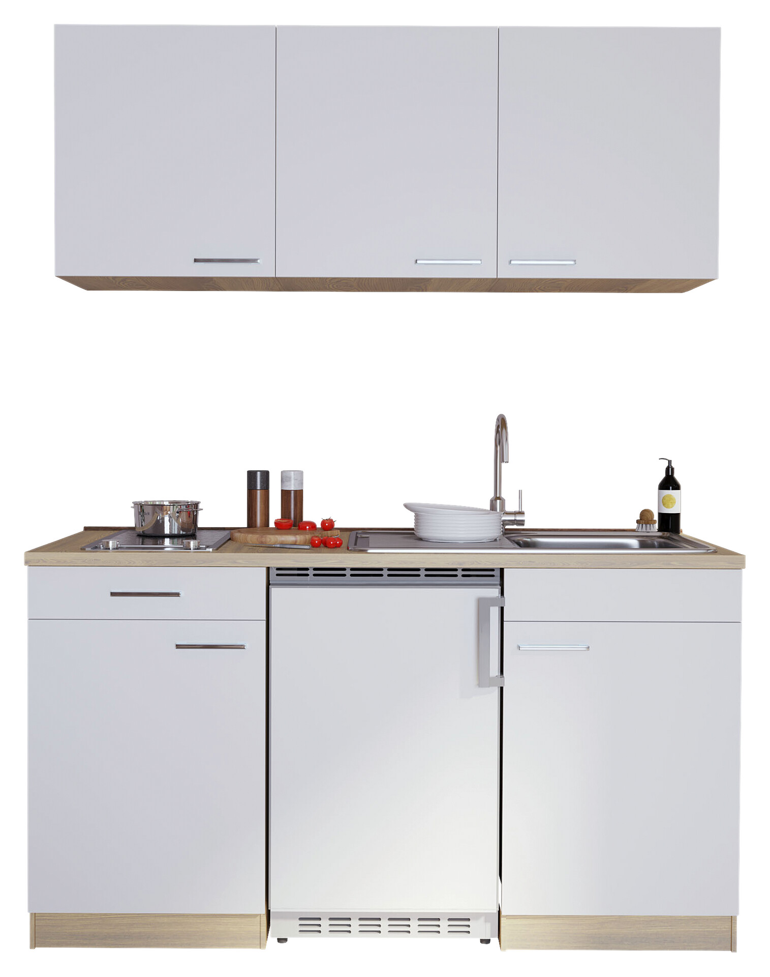 Respekta Singleküche Economy weiß matt B/H/T: ca. 150x200x60 cm