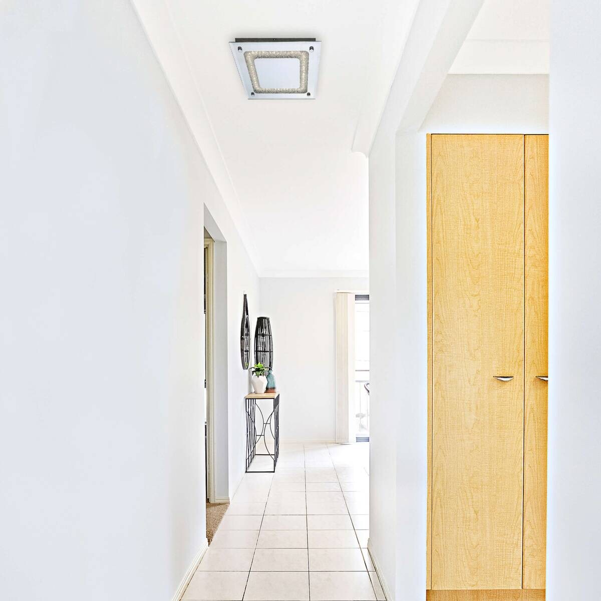 Näve Leuchten Deckenleuchte 1223742 Chrom Glas Metall B/H/T: ca. 24x6x24 cm null 1 Brennstellen