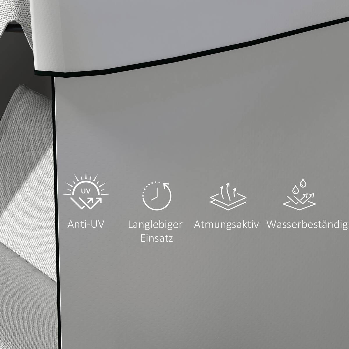 Outsunny Abdeckplane grau Polypropylen B/H/L: ca. 155x215x150 cm