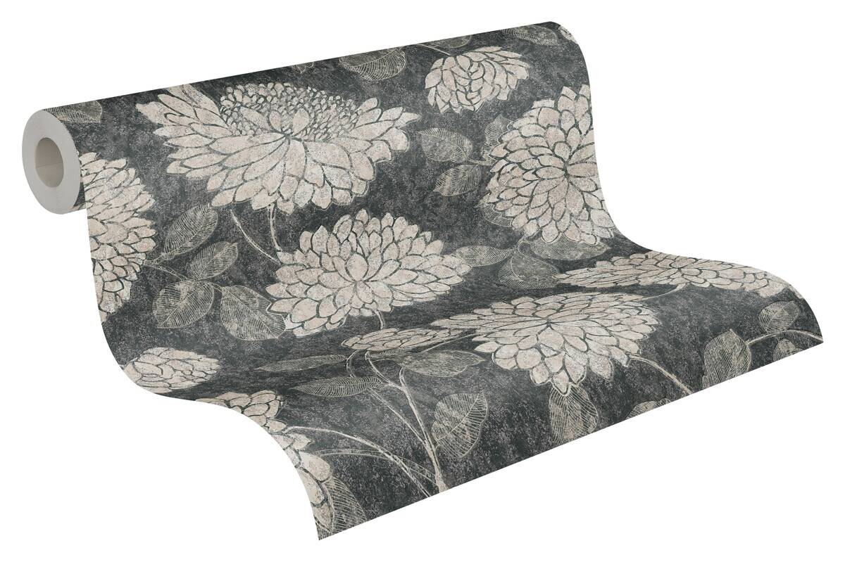 A.S.Creation Vliestapete Attractive 2 Floral schwarz B/L: ca. 53x1005 cm