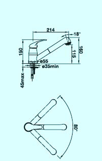BLANCO Armatur Daras-S Chrom Chrom B/H/T: ca. 5,5x16x25,8 cm
