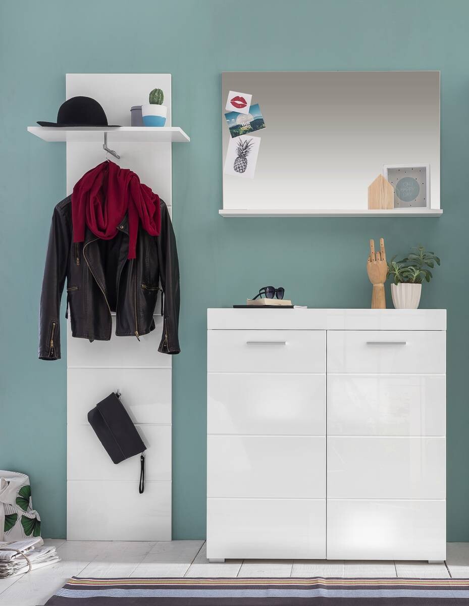 Schuhschrank Amanda weiß Hochglanz weiß B/H/T: ca. 91x97x38 cm