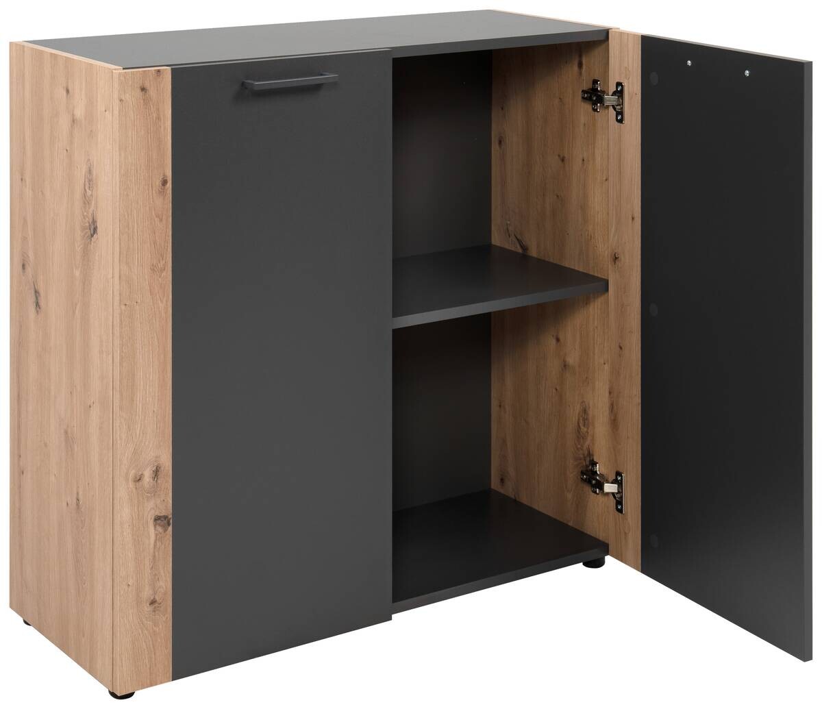Kommode Cento anthrazit Eiche Artisan Oak Nachbildung B/H/T: ca. 89x83x35 cm