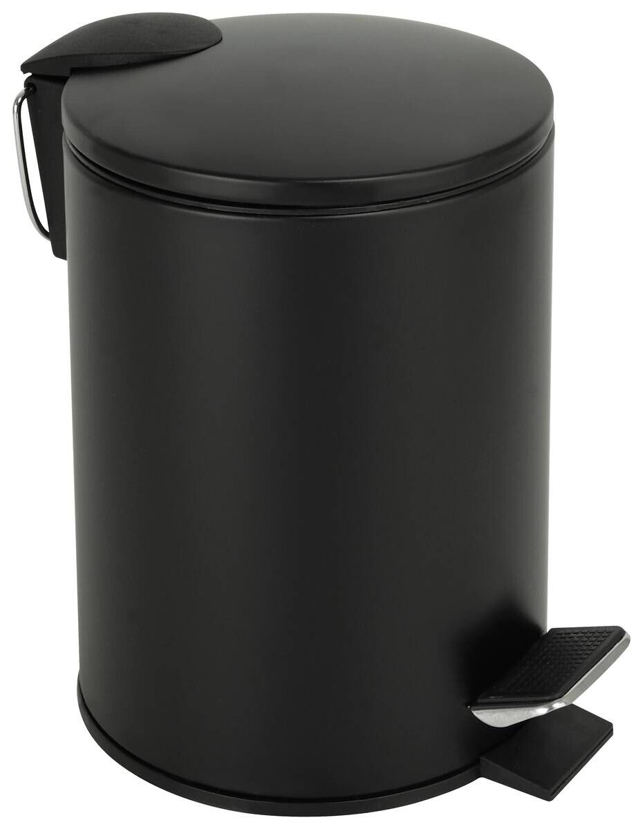 Treteimer schwarz Edelstahl ca. 2,6 l