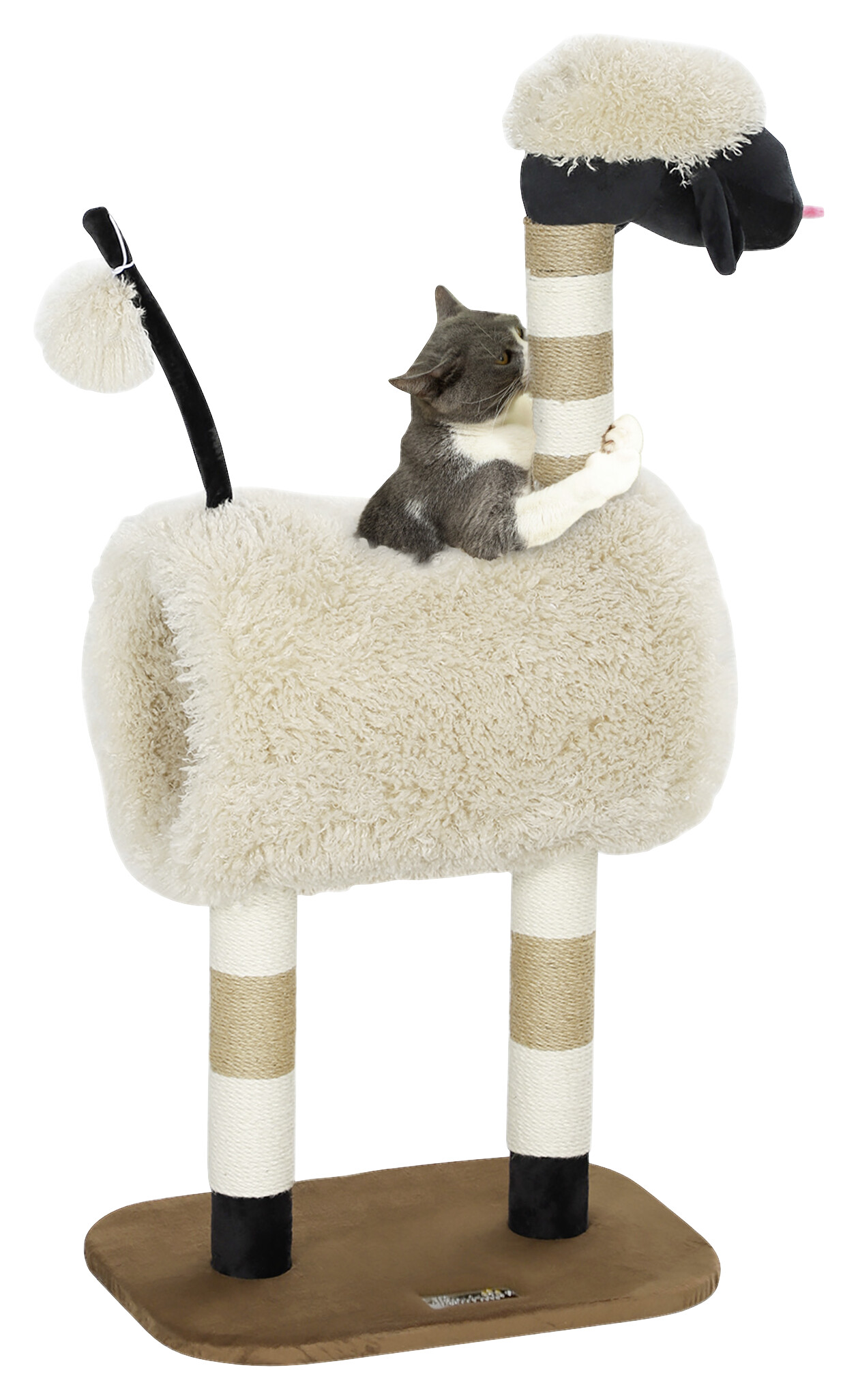 PawHut Kratzbaum braun Polyester B/H/L: ca. 34x98x48 cm