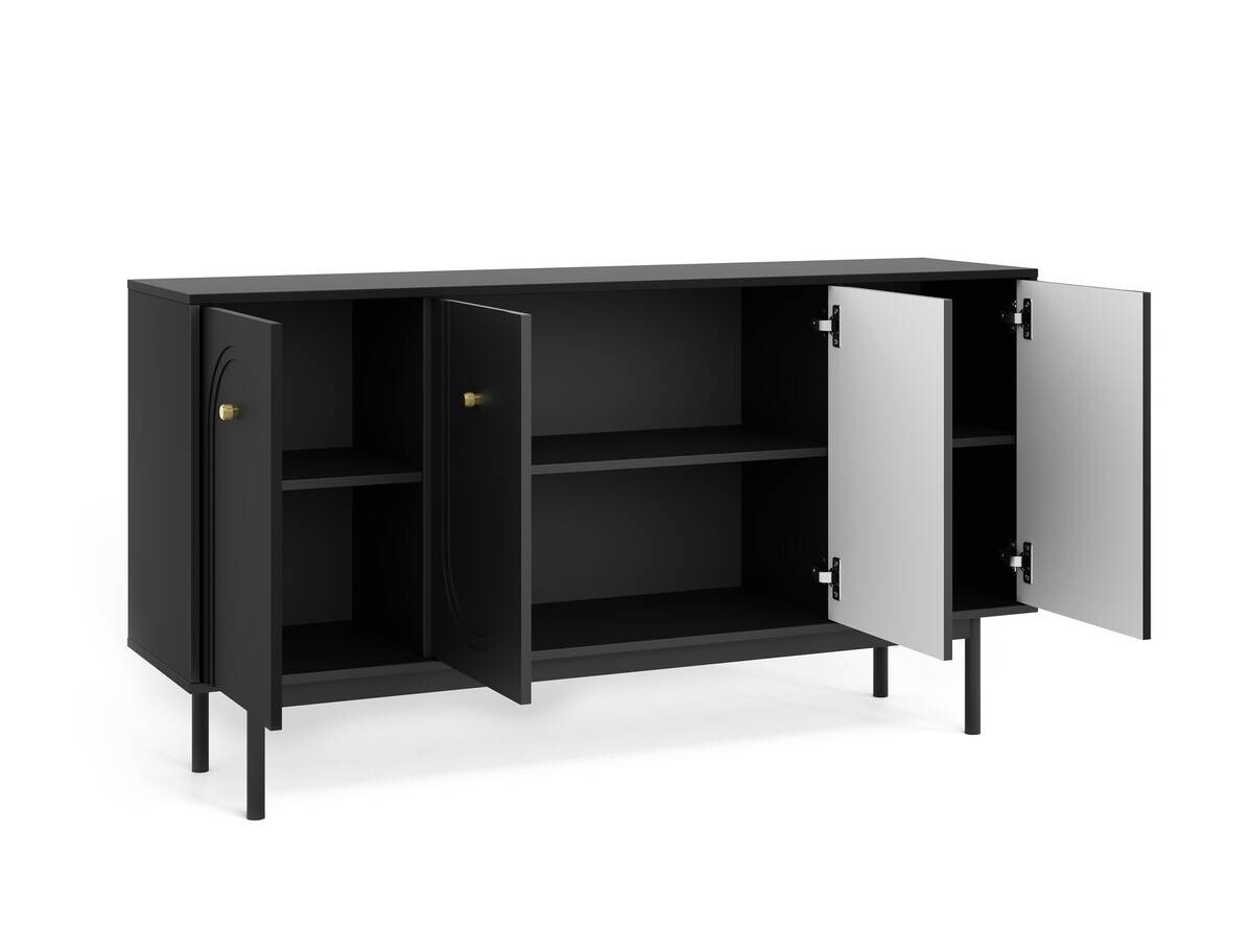 Kommode MAZOMA schwarz gold Optik B/H/T: ca. 154x82x39 cm