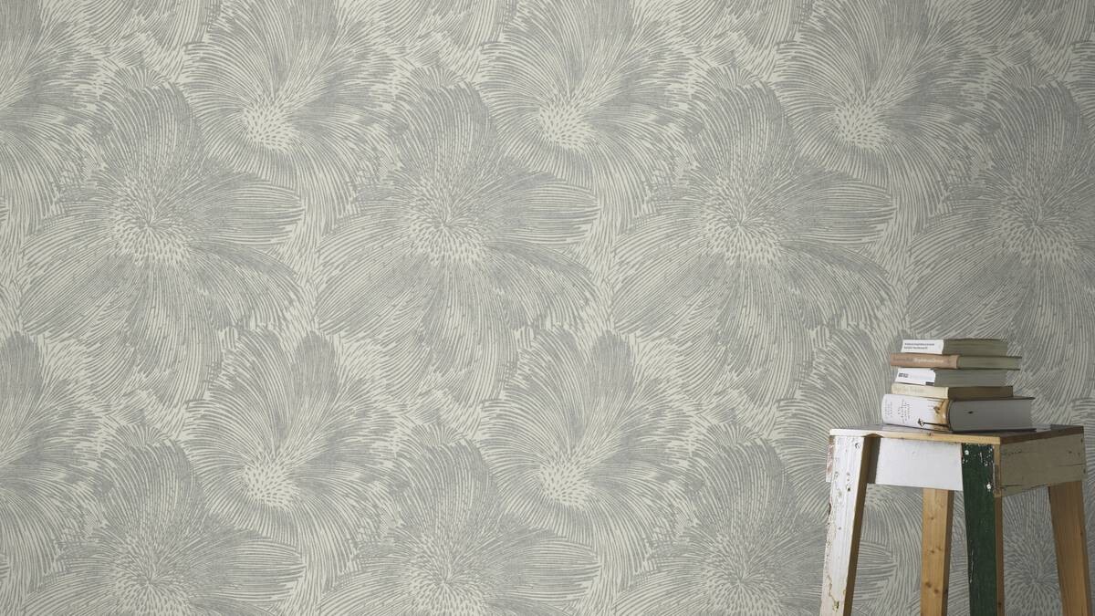 Rasch Vliestapete Struktur grau B/L: ca. 53x1005 cm