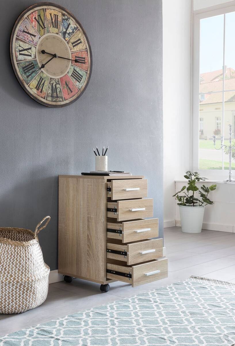 Rollcontainer braun Spanplatte B/H/T: ca. 33x63x63 cm