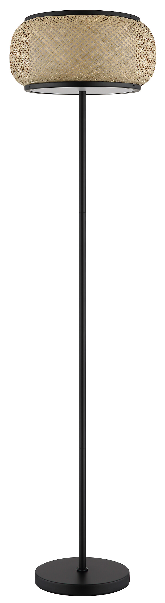 GLOBO Stehleuchte natur mattschwarz Metall Bambus H/D: ca. 146,1x38 cm 1 Brennstellen