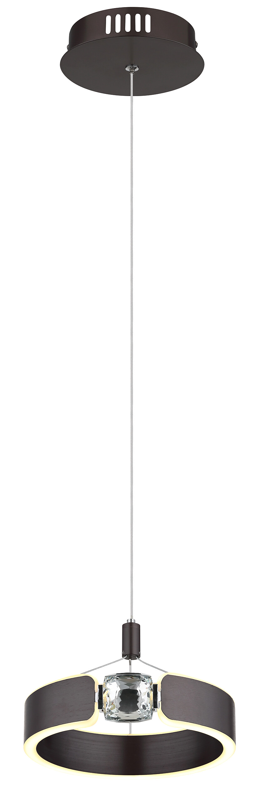 GLOBO LED-Pendelleuchte bronze Opal Metall Acryl H/L: ca. 125x22 cm