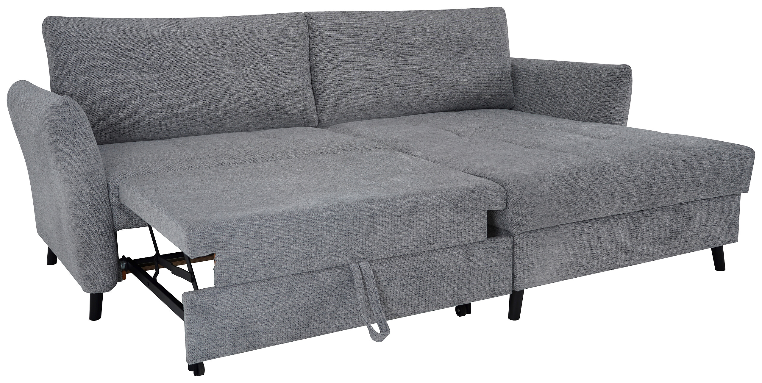 Ecksofa mit Bettfunktion und Bettkasten grau Microfaser B/H/T: ca. 235x90x159 cm Ecksofa mit Bettfunktion und Bettkasten grau Microfaser B/H/T: ca. 235x90x159 cm