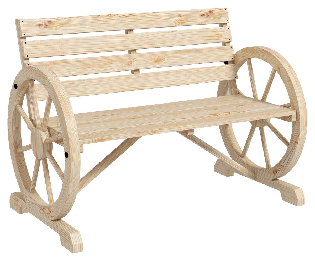 Outsunny Gartenbank natur Holz B/H/L: ca. 56x105,5x79 cm