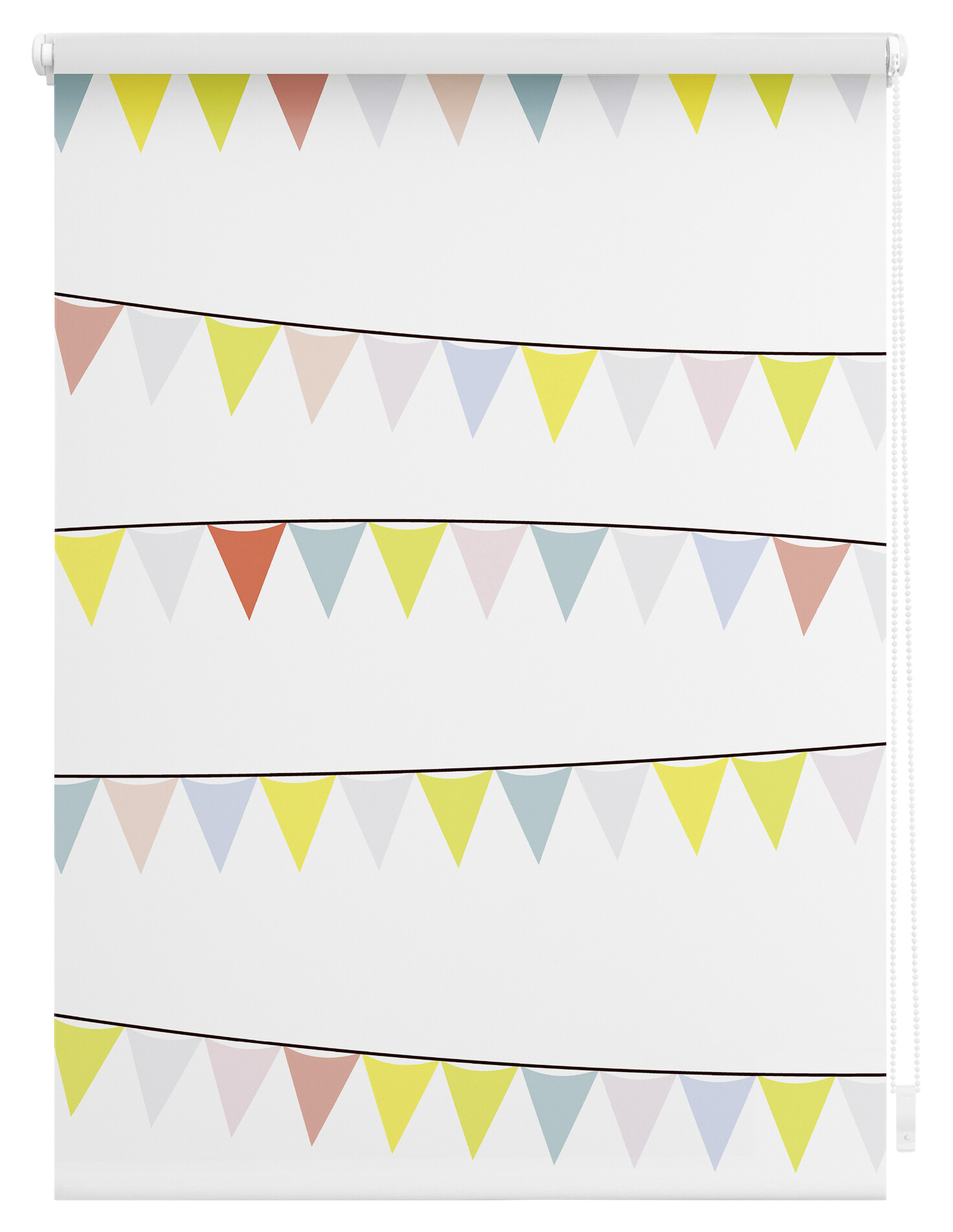 LICHTBLICK Verdunkelungsrollo Wimpelkette bunt B/L: ca. 120x150 cm