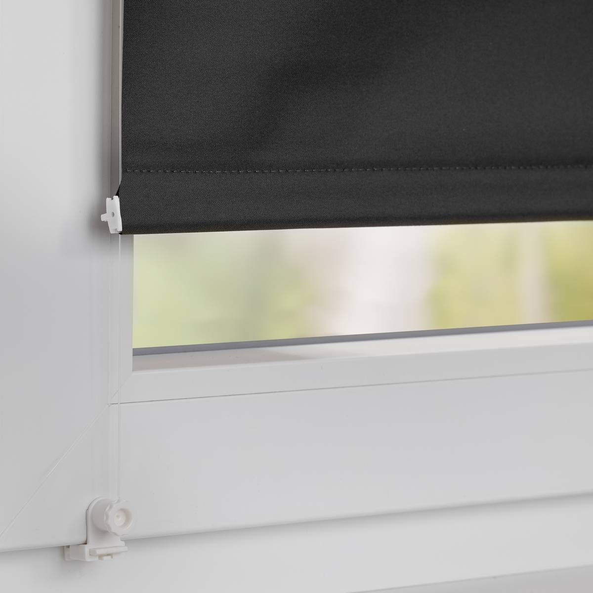 LICHTBLICK Thermo Klebe-/Klemmrollo Verdunklungsqualität anthrazit B/L: ca. 80x150 cm