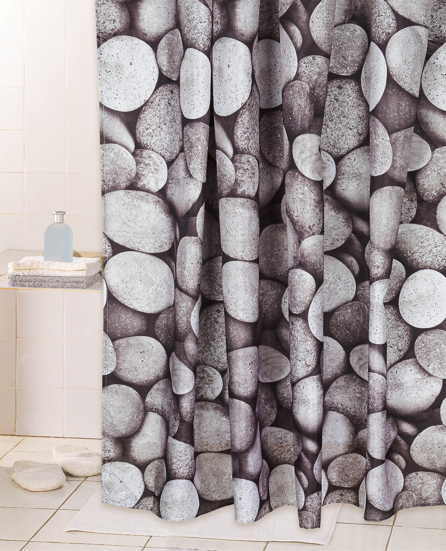 Acus Duschvorhang grau Polyester-Mischgewebe B/L: ca. 180x200 cm