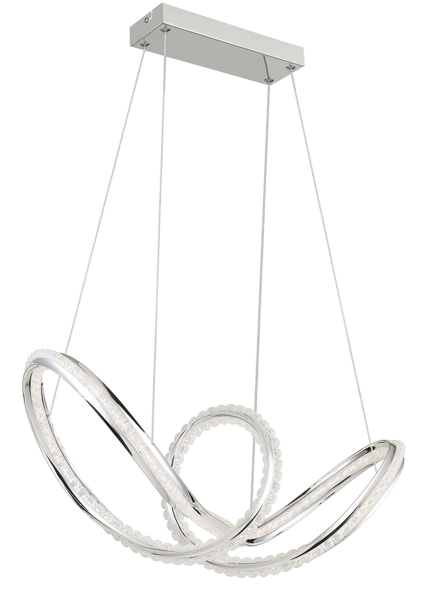 GLOBO LED-Hängeleuchte Chrom klar Metall Kunststoff B/H/L: ca. 28x120x60 cm 1.0 Brennstellen