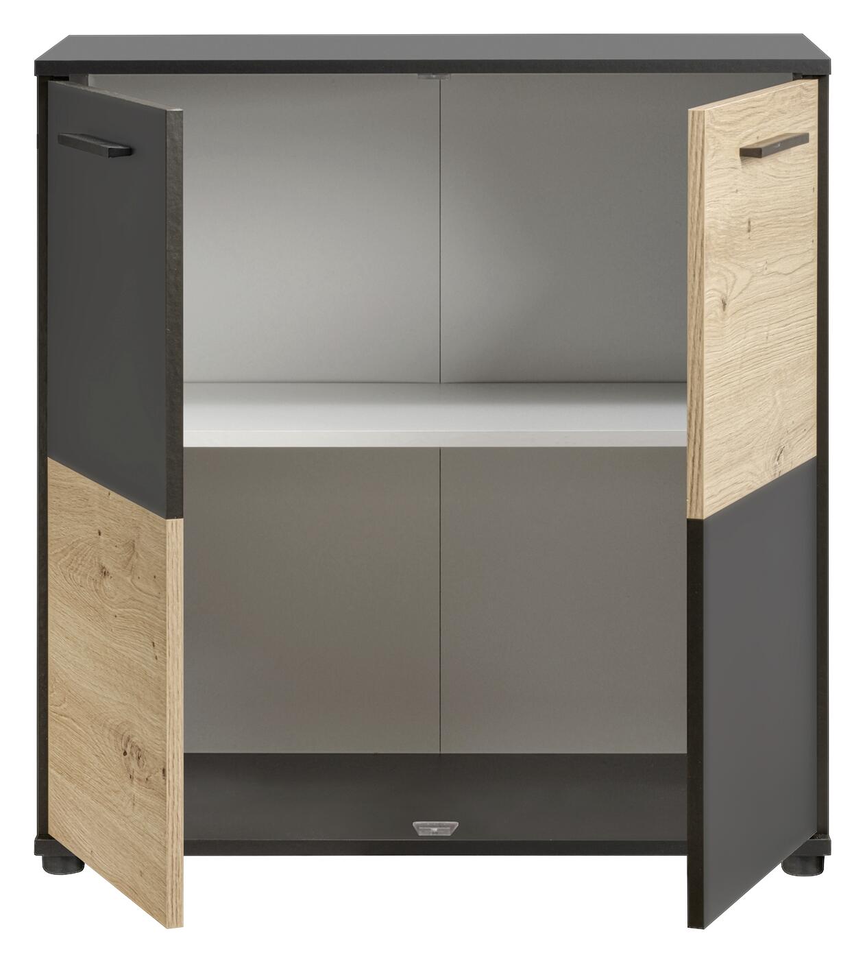 Kommode Zero Eiche Artisan Oak Nachbildung anthrazit B/H/T: ca. 72x72x34 cm