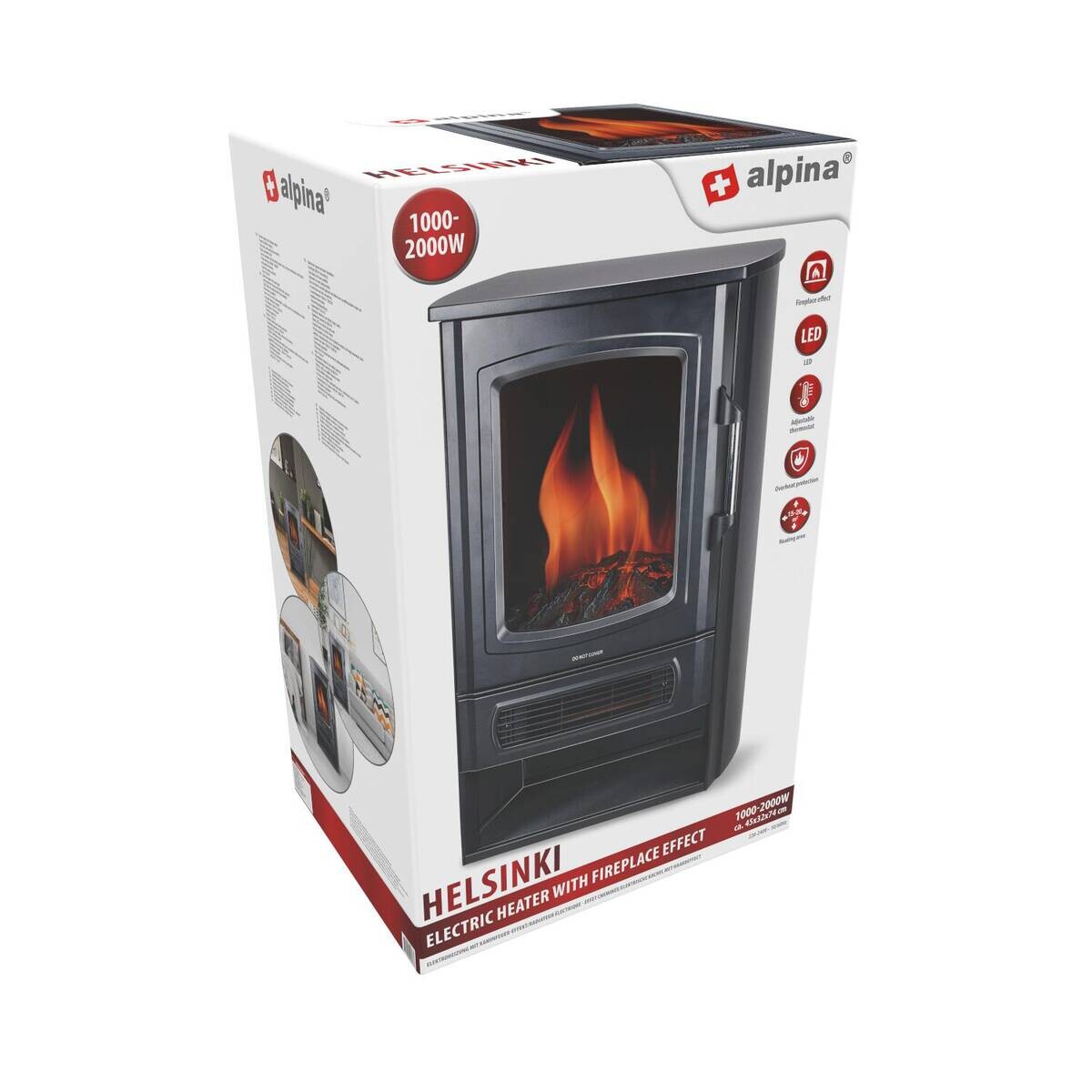 alpina Elektrokamin schwarz Metall ca. 2000 W