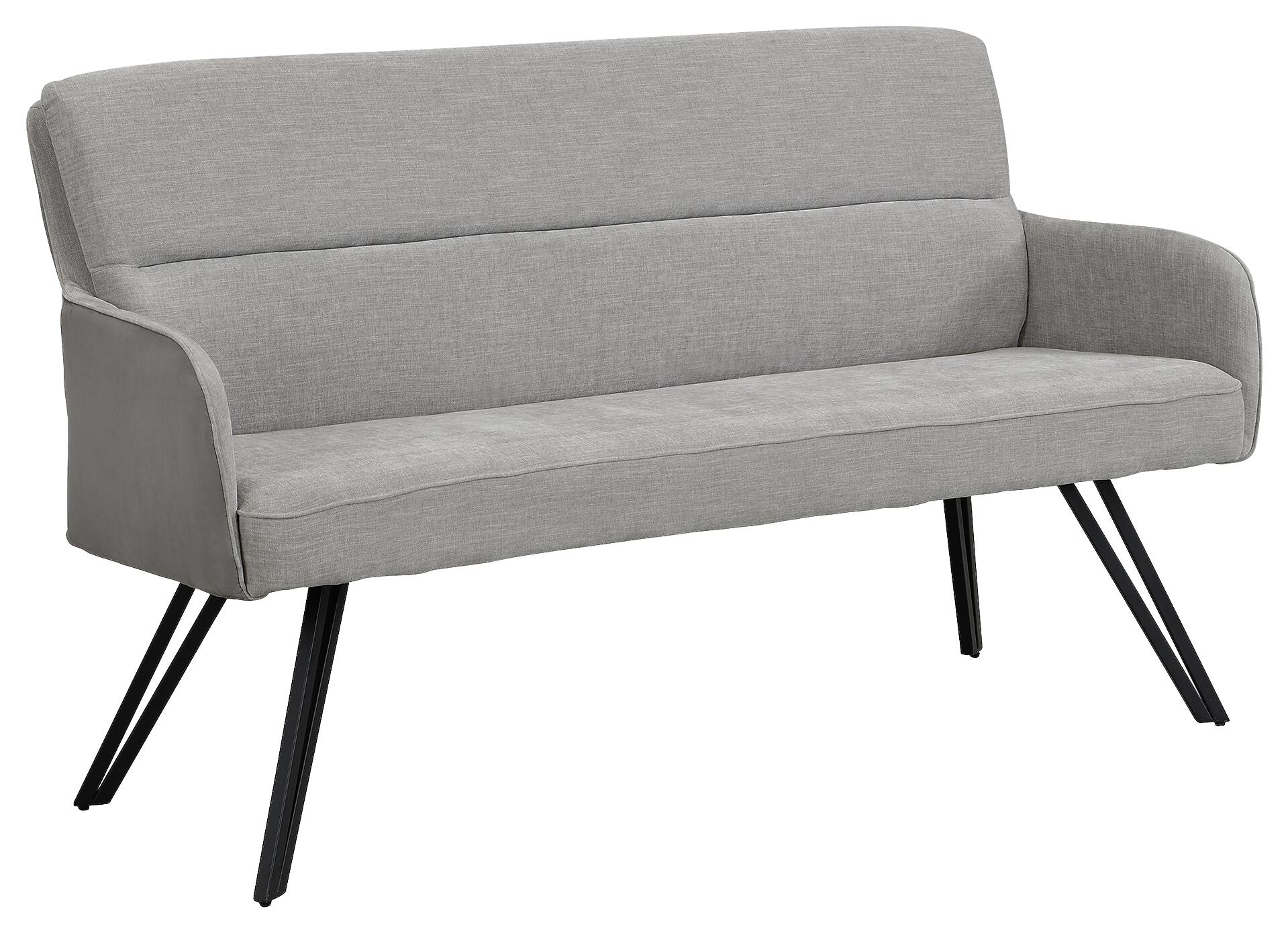 Sitzbank TINO schwarz grau Metall Microfaser B/H/T: ca. 140x94x67 cm
