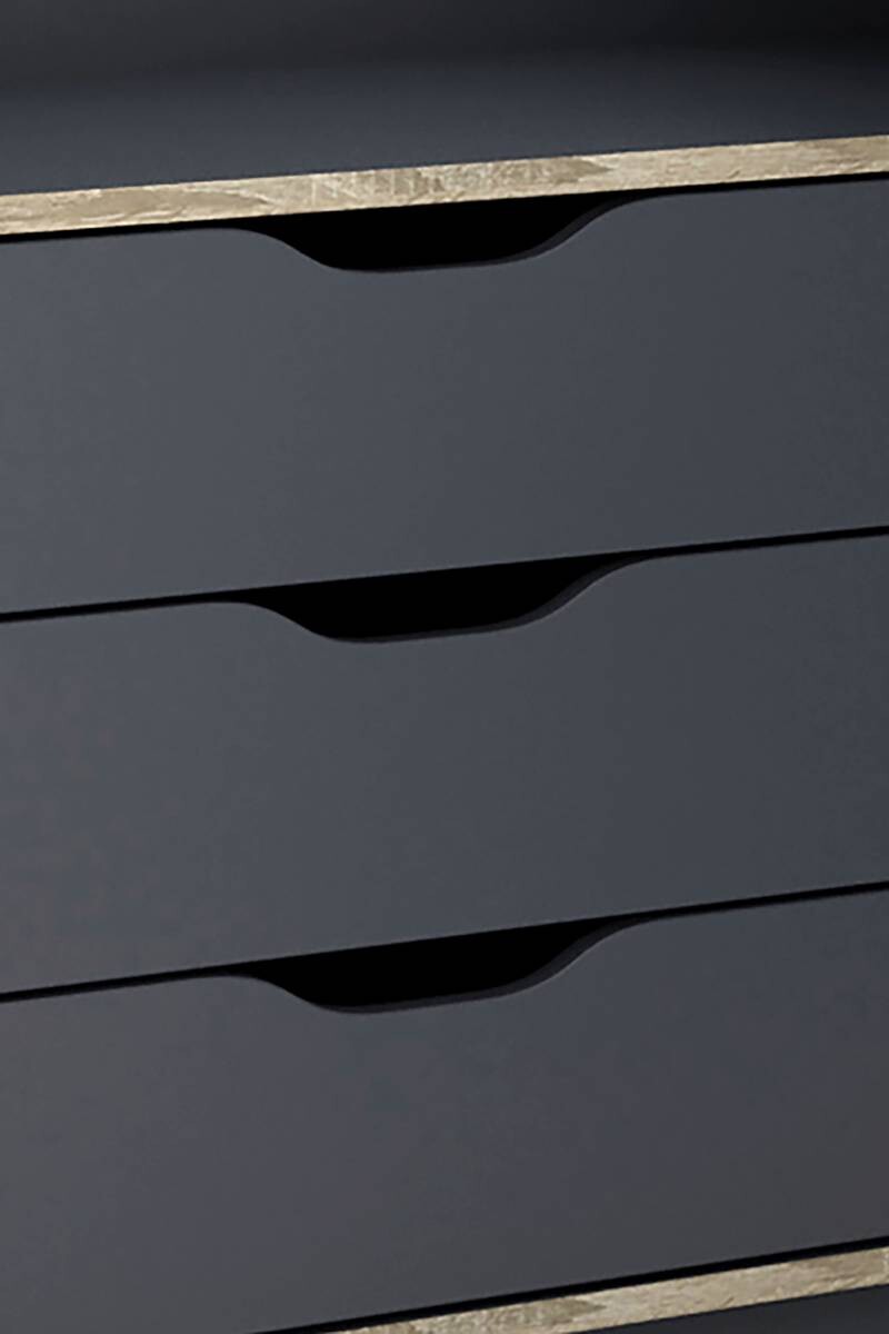 Winkelschreibtisch BELFAST anthrazit Eiche Optik B/H/T: ca. 129x83,5x105 cm