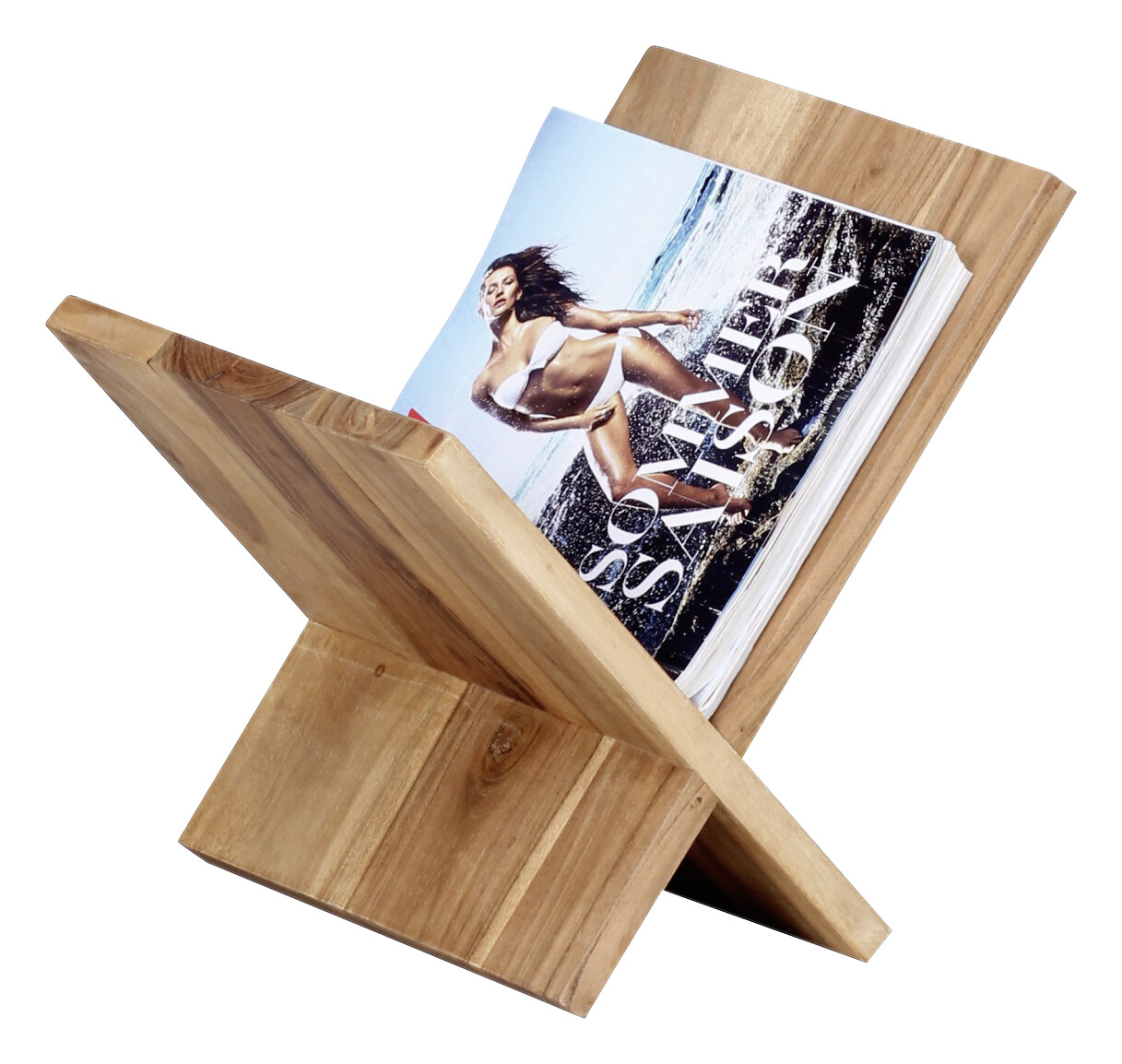 Zeitungsständer natur Akazie B/H/T: ca. 29x31x28 cm