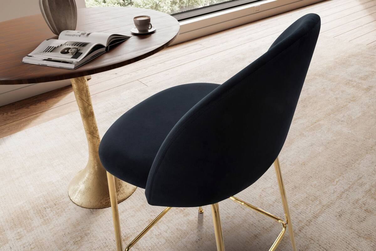 Barhocker 2er Set schwarz Polyester B/H/T: ca. 50x102x50 cm