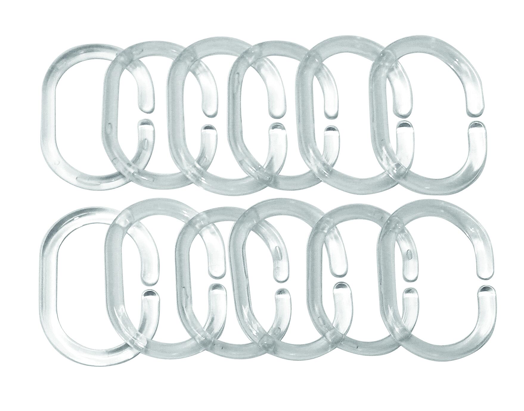 Duschringe transparent Kunststoff 12er Pack