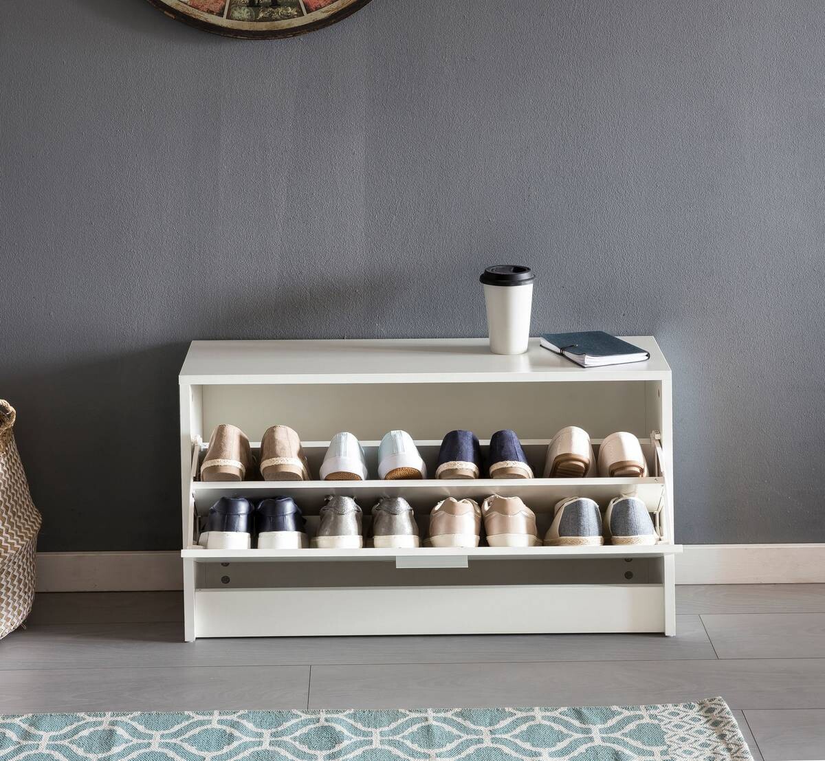 Schuhbank weiß B/H/T: ca. 80x47x24 cm