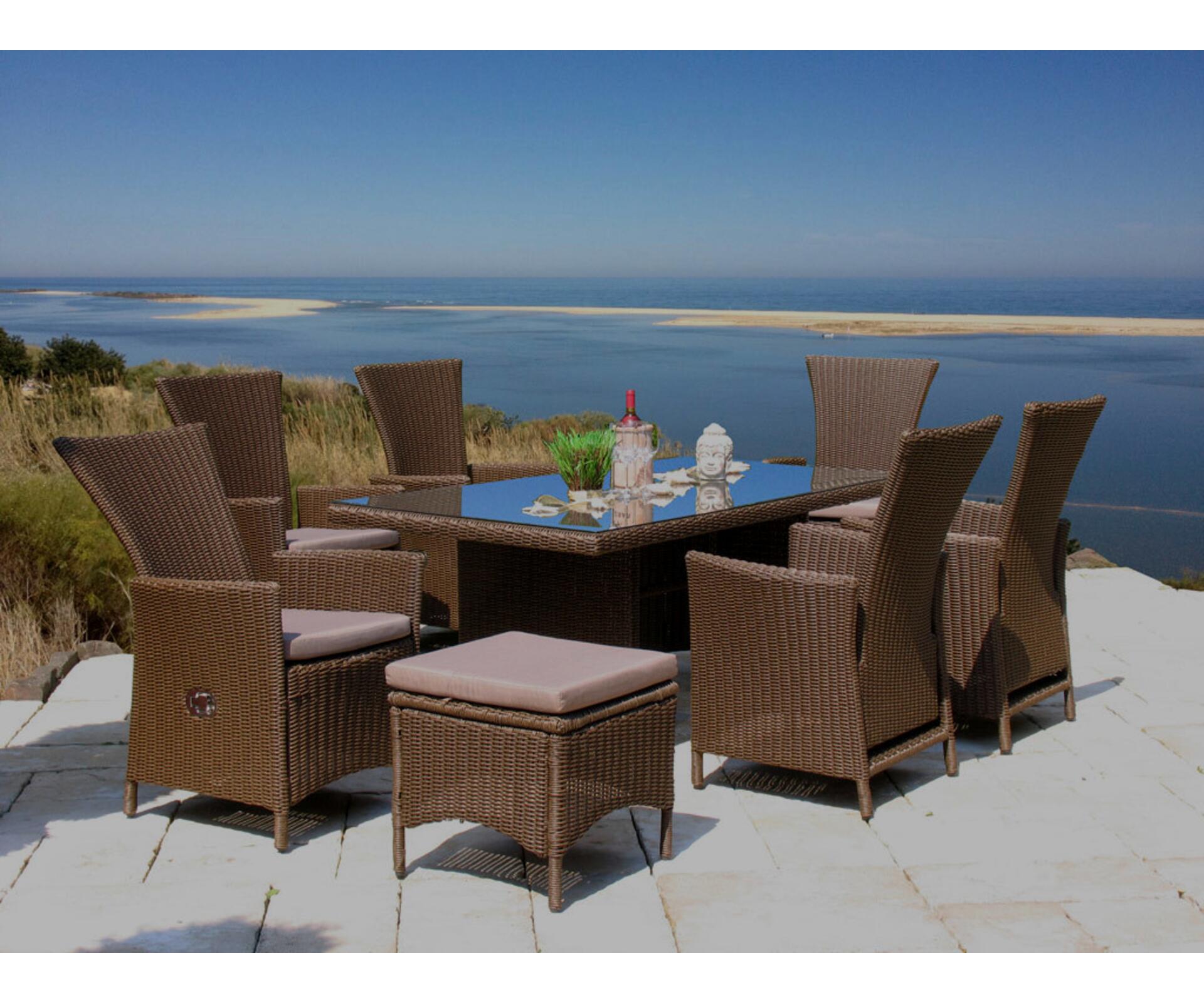 Grasekamp Gartenhocker Lanzarote braun B/H/L: ca. 50x46x50 cm