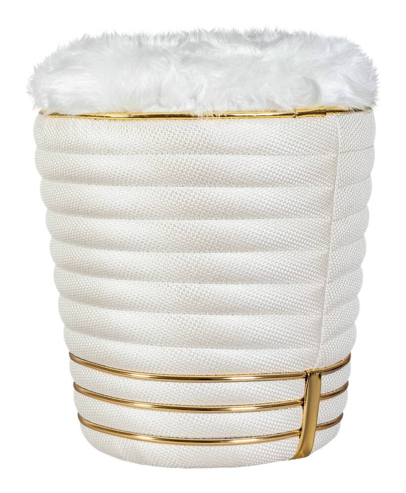 360 Living Hocker Doric 320 elfenbein gold H/D: ca. 50x42 cm