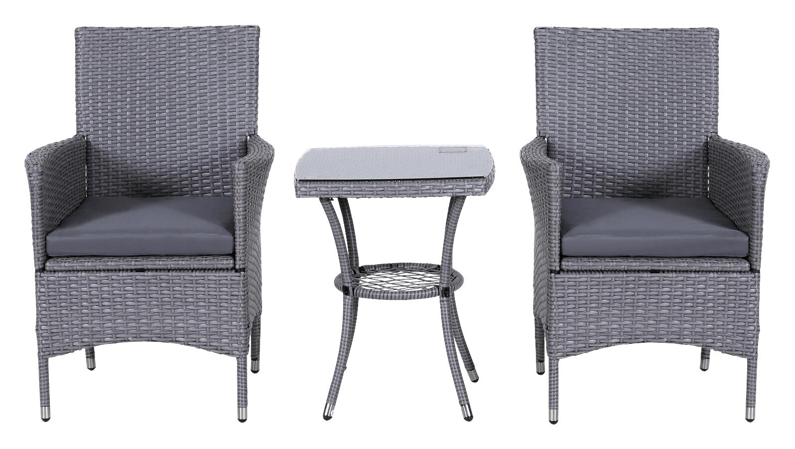 Outsunny Balkonset grau Stahl