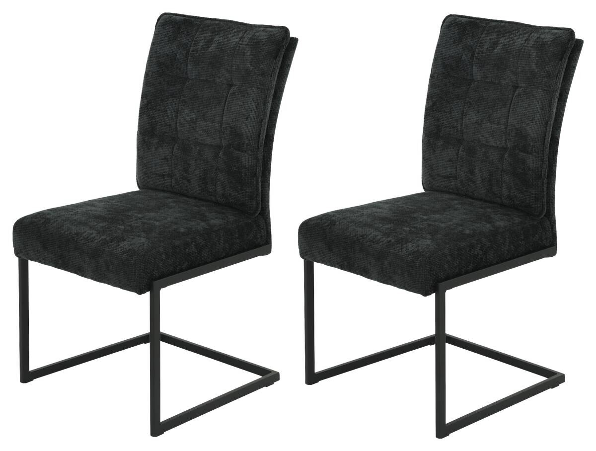 Schwingstuhl Olivia, 2er-Set anthrazit Microfaser Webstoff B/H/T: ca. 52x98x66 cm