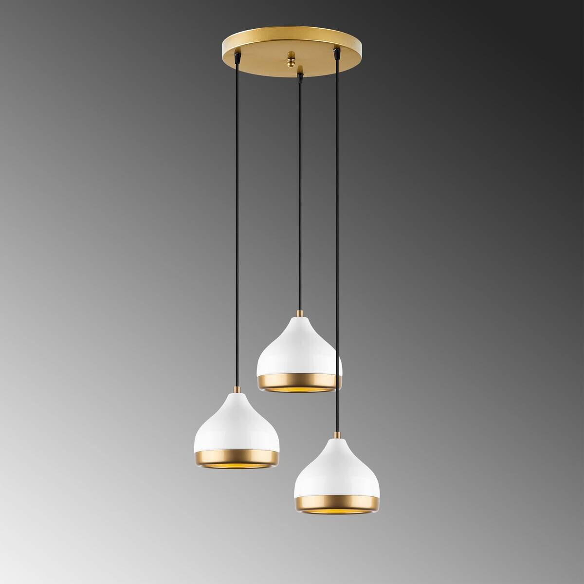 Opviq Pendelleuchte Yldo weiß B/H/T/L: ca. 37x111x17x37 cm E27 3 Brennstellen