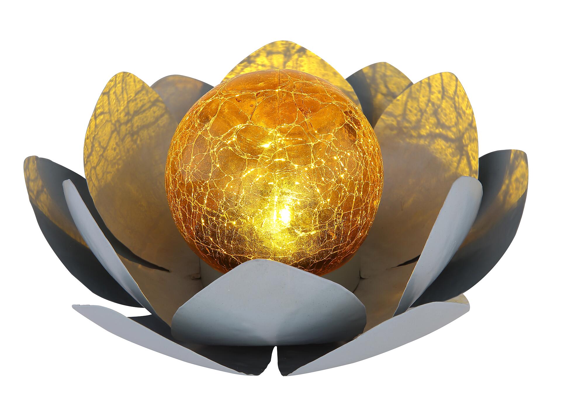 Solarleuchte orange grau B/H: ca. 25x9 cm