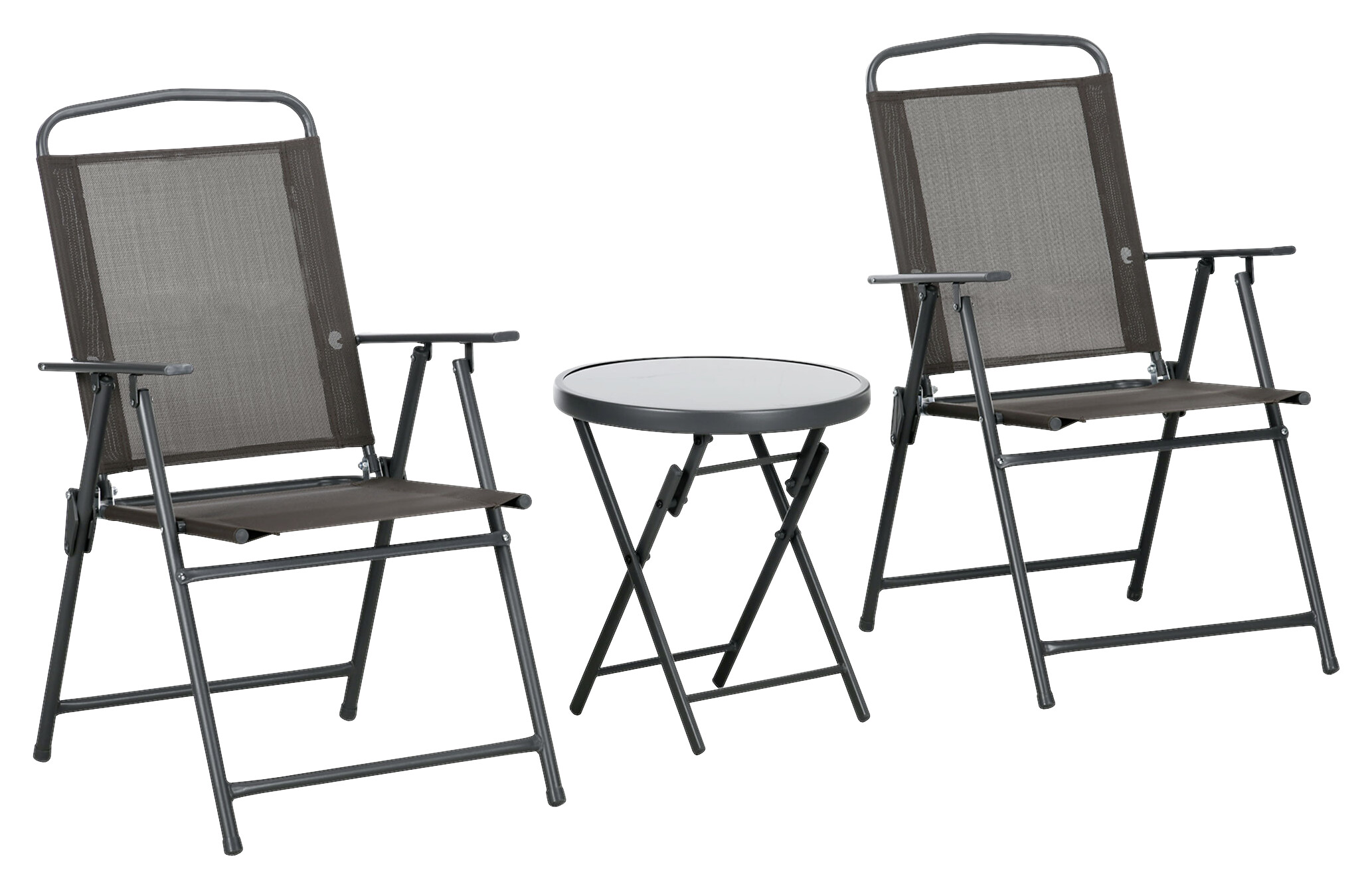 Outsunny Gartenmöbel-Set braun Netzstoff B/H/L: ca. 64x93x53,5 cm