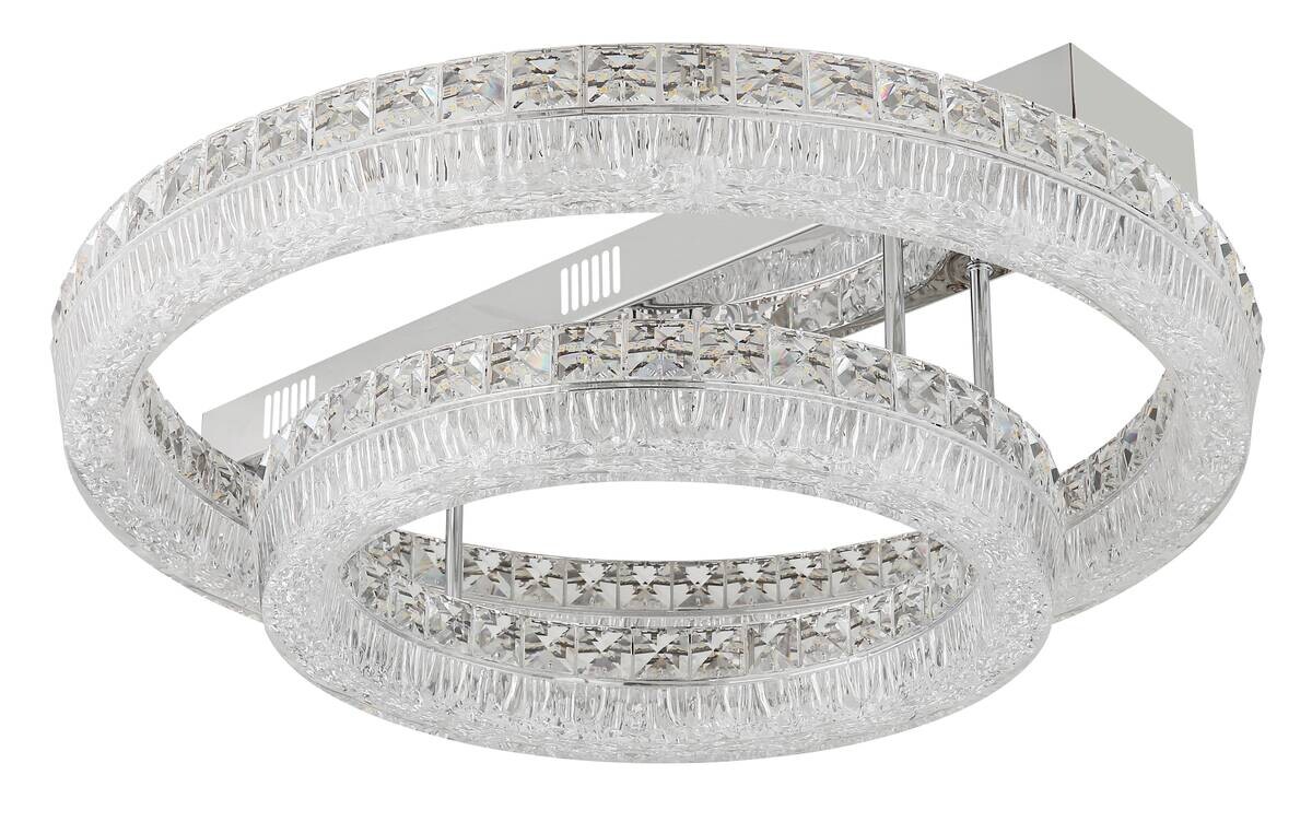 GLOBO Deckenleuchte klar Chrom Metall Glas Acryl H/D: ca. 19,5x60 cm 1 Brennstellen