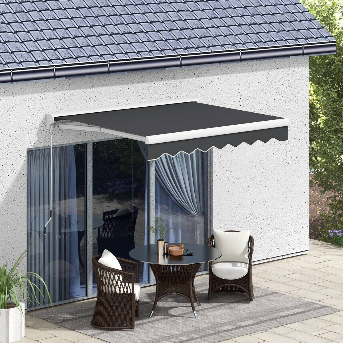 Outsunny Markise grau B/H/L: ca. 250x200x150 cm