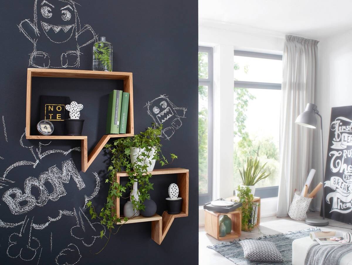 Wandregal natur B/H/T: ca. 50x49x13 cm