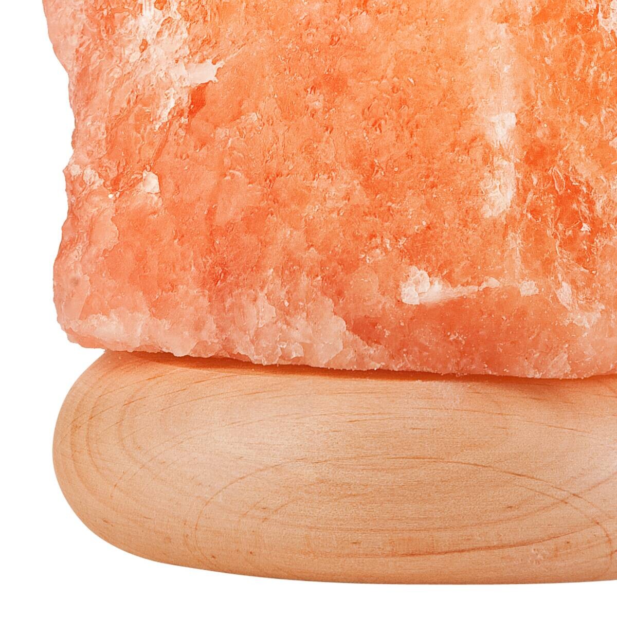 Lamkur Salzleuchte orange beige Holz B/H/L: ca. 23x23x19 cm E14 1 Brennstellen