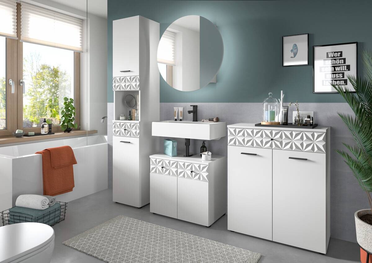 Hochschrank Prisma weiß B/H/T: ca. 35x187x34 cm